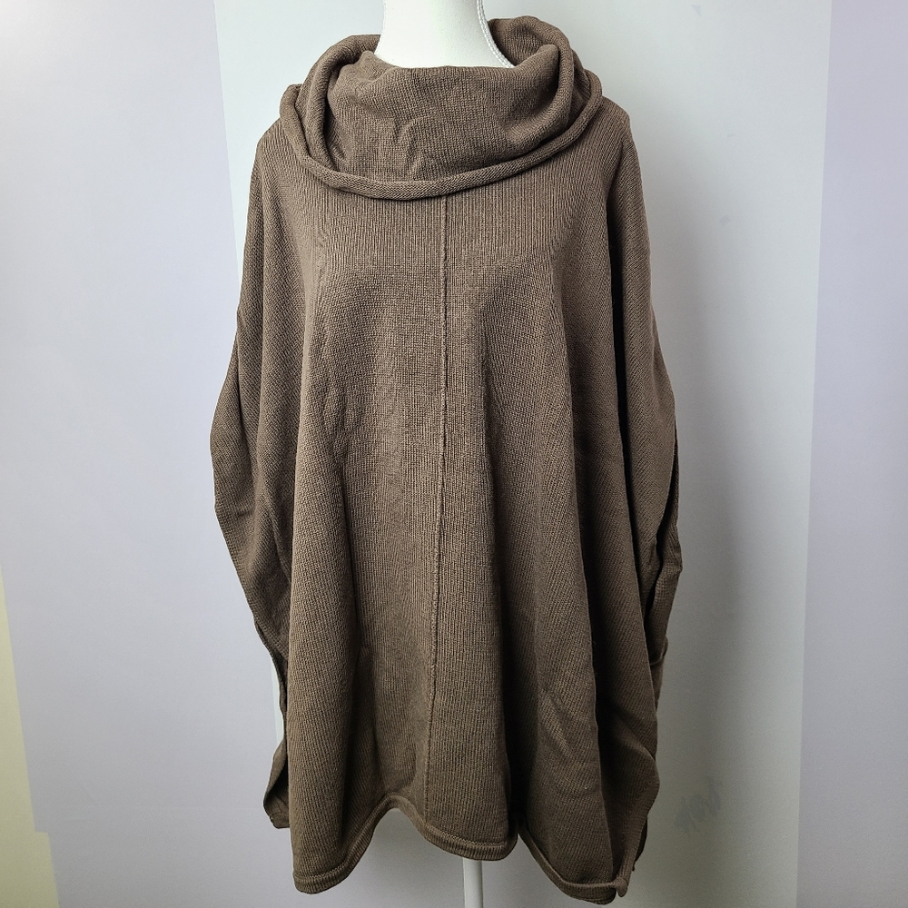 Pure Jill cowl neck knit pullover poncho oversized XS/S